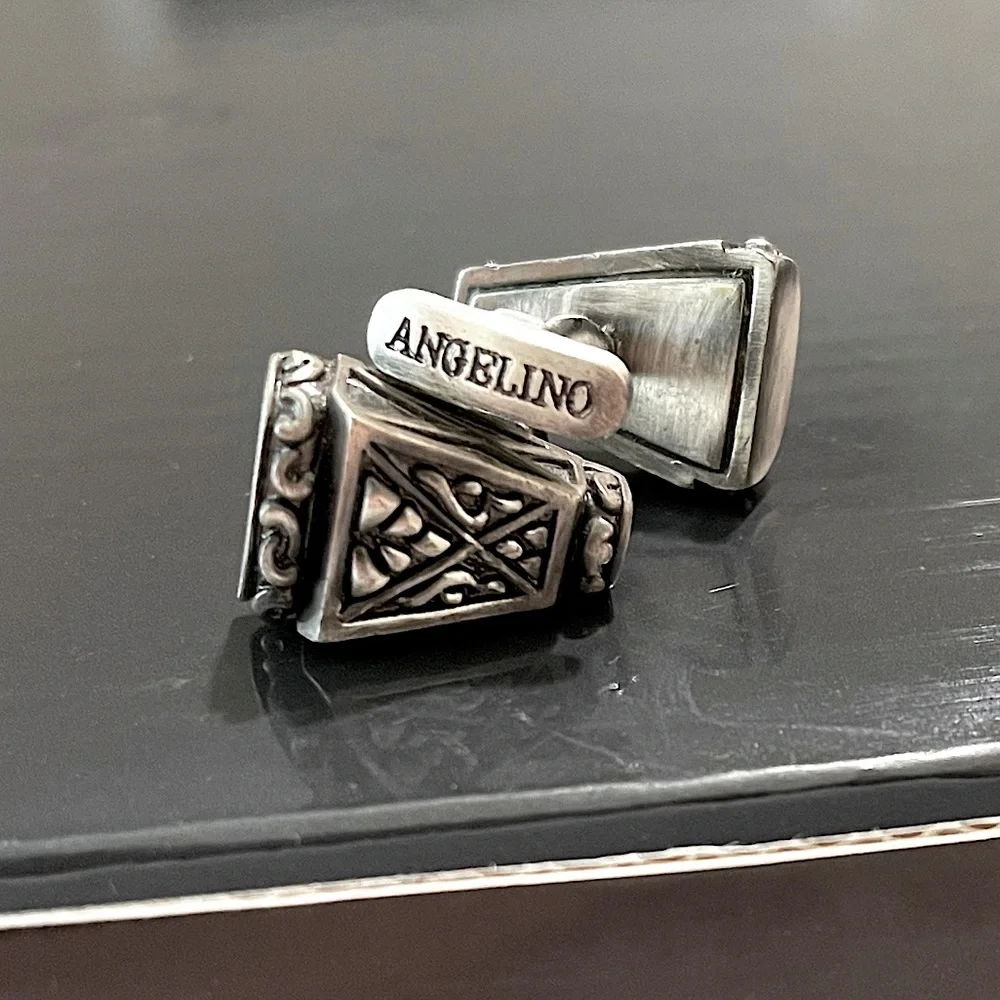 Angelino Antique Style Handmade Metal Cuff Links NWOT